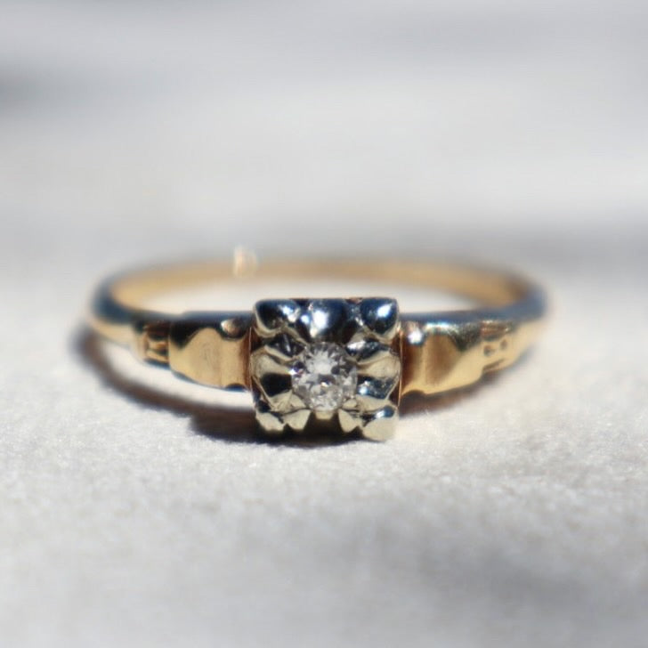 14k Gold Art Deco Diamond Ring