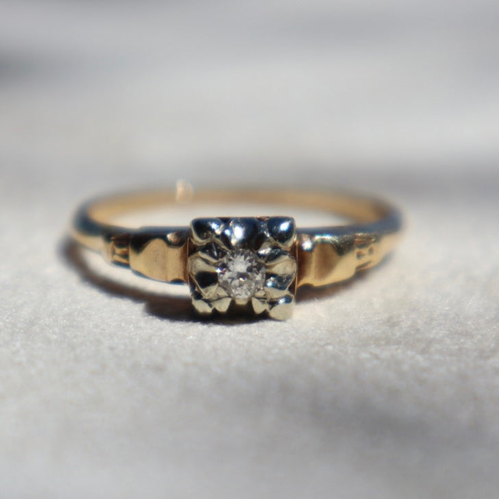 14k Gold Art Deco Diamond Ring