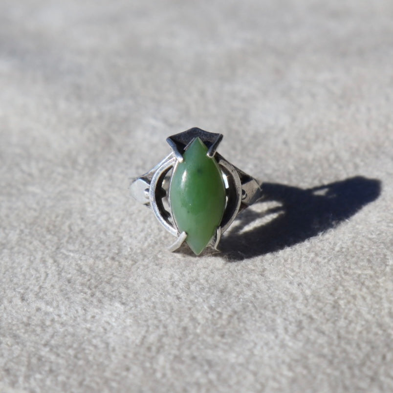 Art Deco Style Nephrite Ring