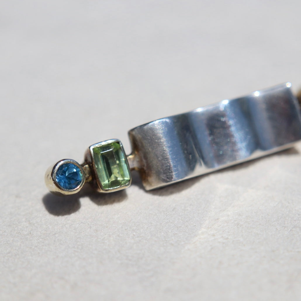 Postmodern Gemstone + Pearl Brooch