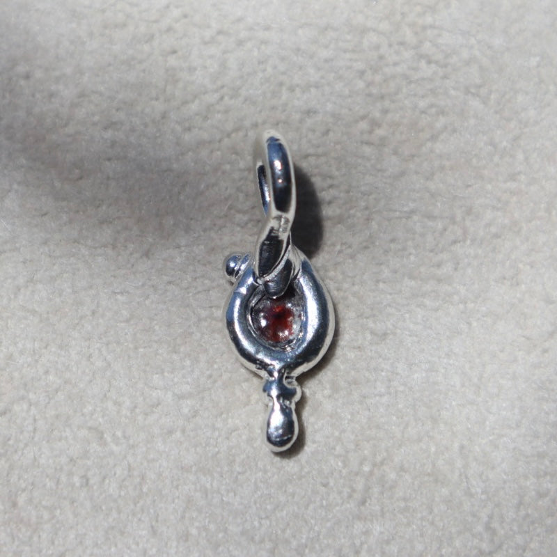 Freeform Garnet Teardrop Pendant