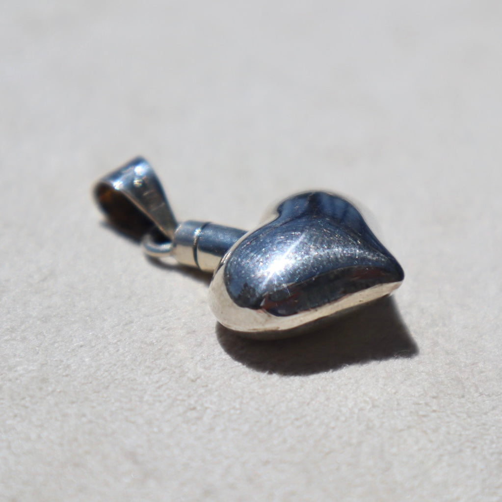 Sterling Silver Puffy Heart Vial Pendants