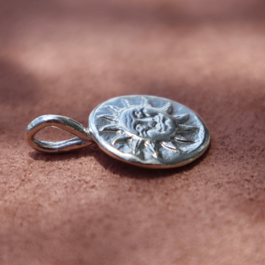 Sterling Silver Sun Face Pendant