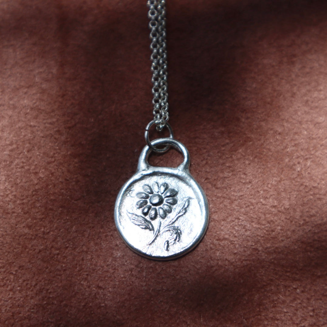 Sterling Silver Floral Pendant