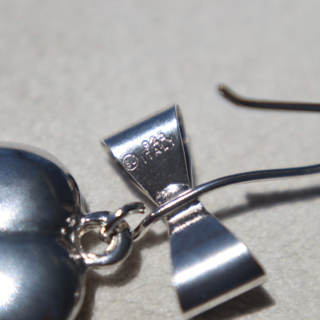 Silver Heart + Bow Earrings