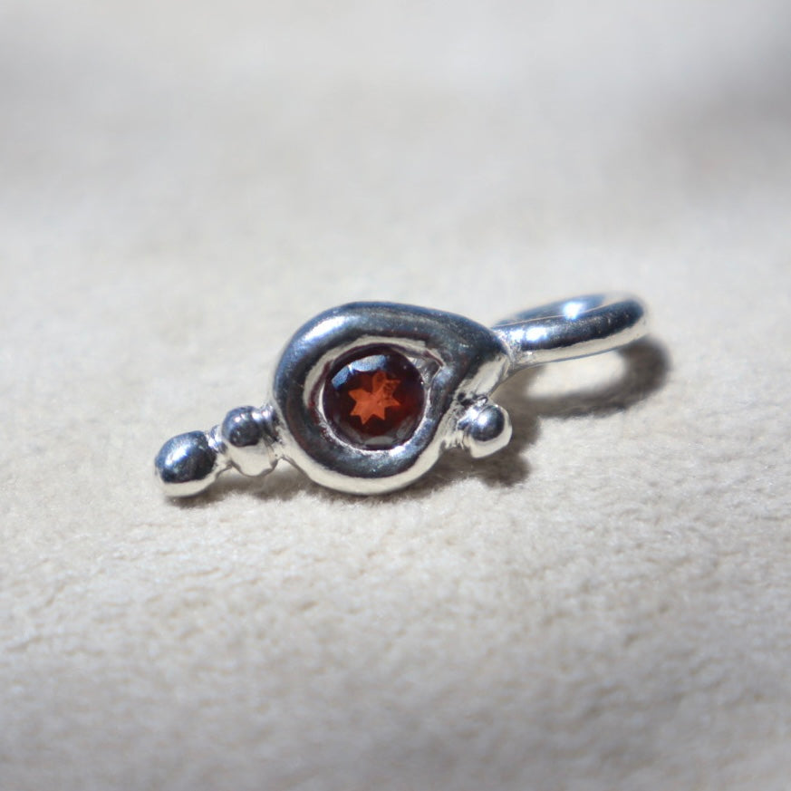Freeform Garnet Teardrop Pendant