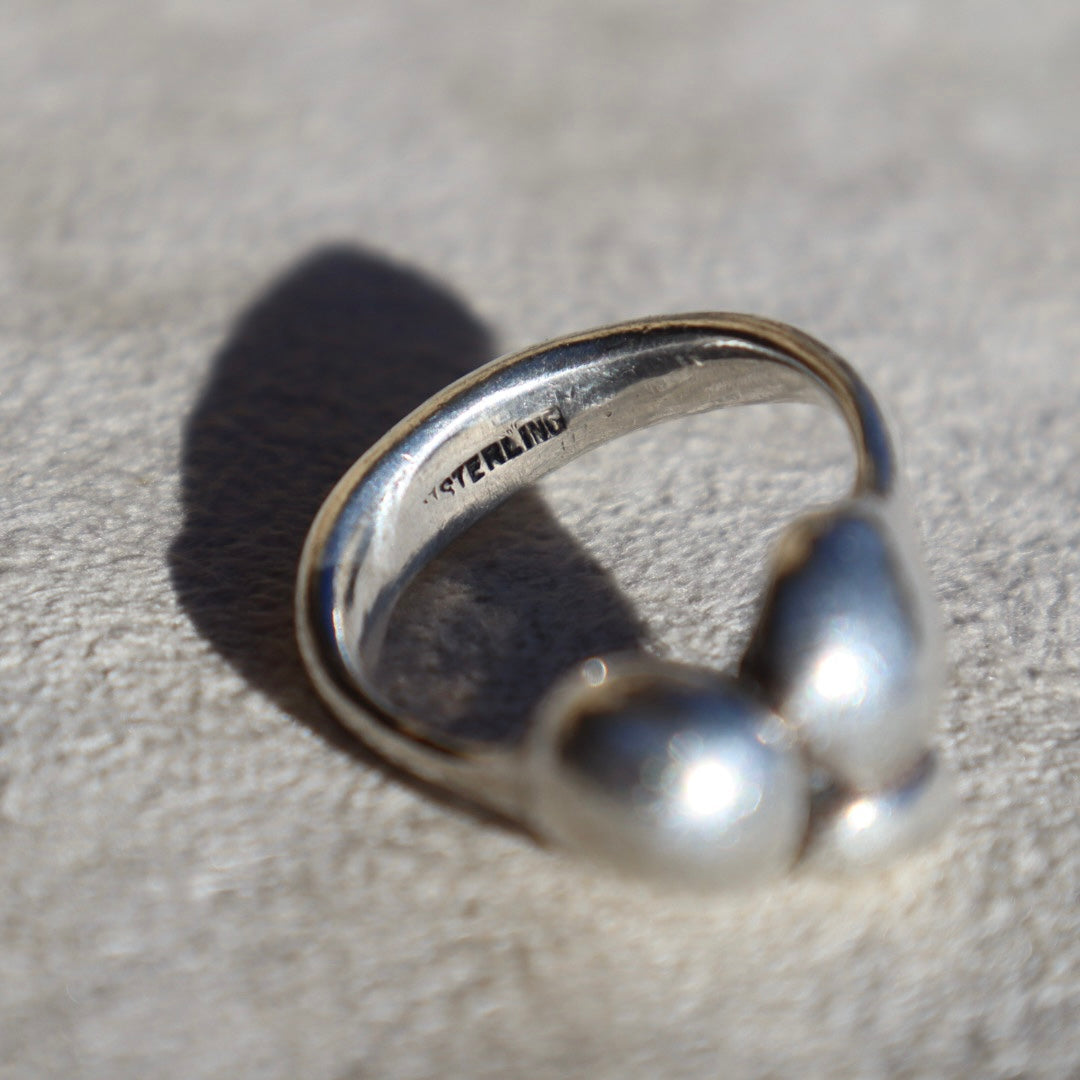 Organic Sterling Silver Bubble Ring