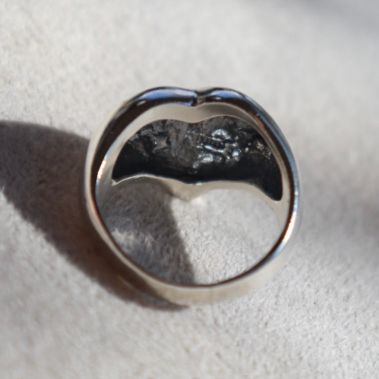 Silver Puffy Heart Ring