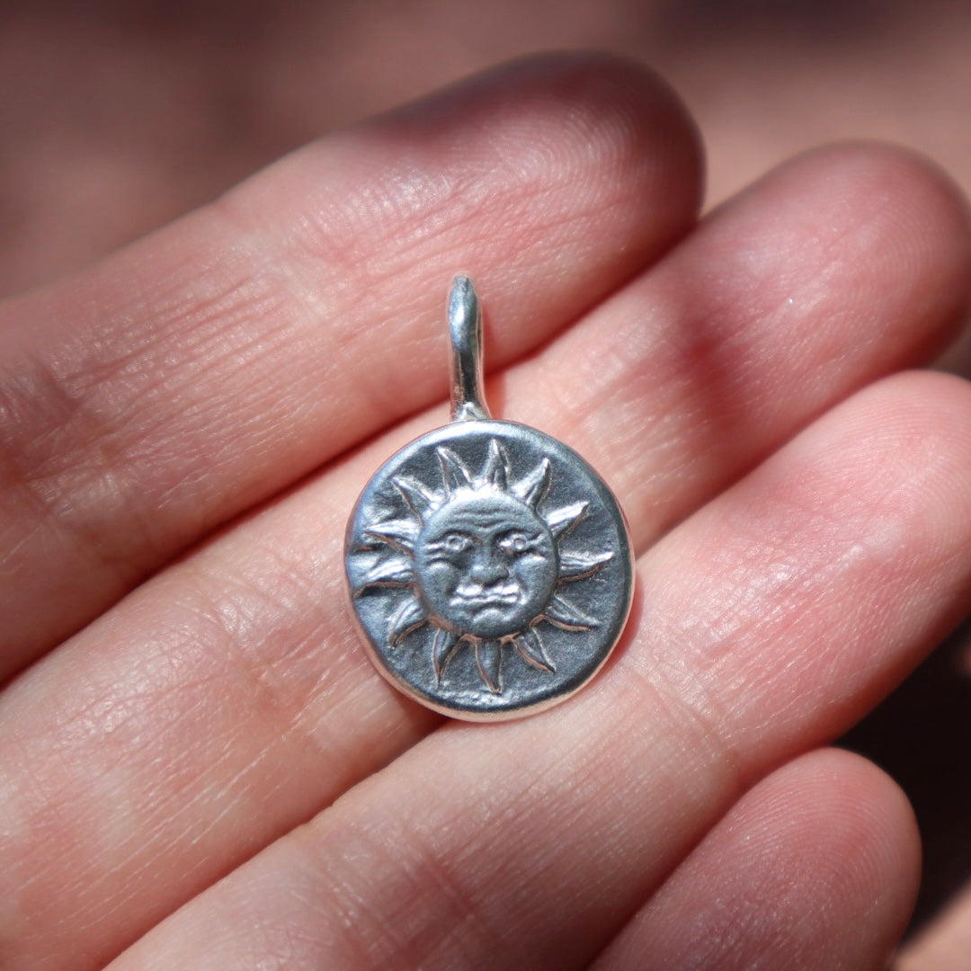 Sterling Silver Sun Face Pendant