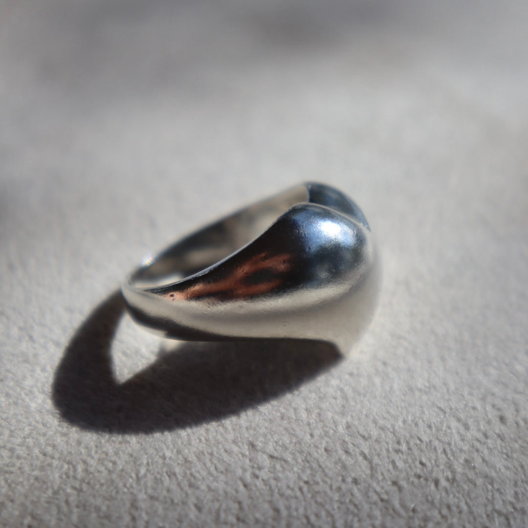 Silver Puffy Heart Ring