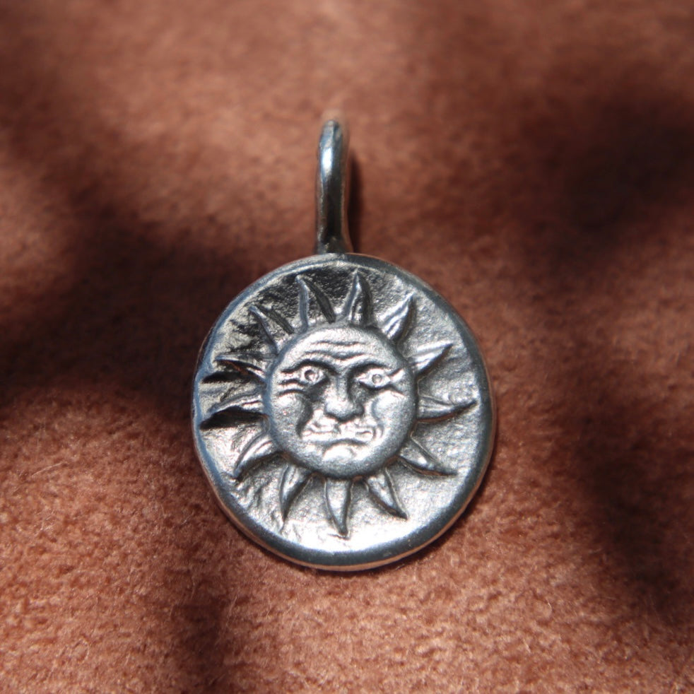 Sterling Silver Sun Face Pendant