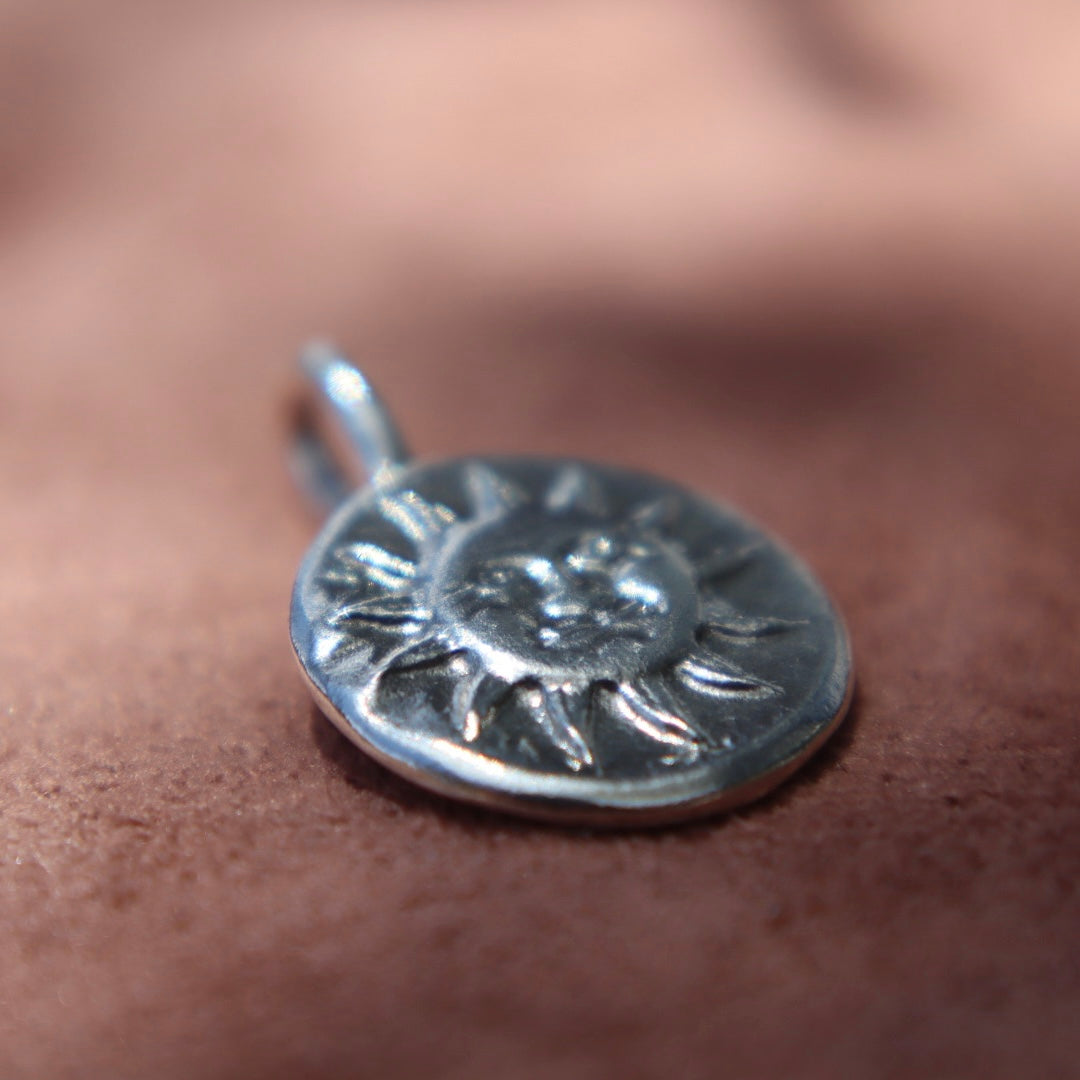 Sterling Silver Sun Face Pendant