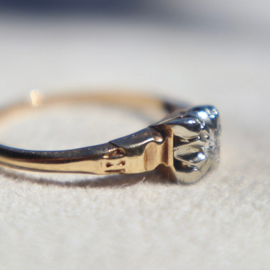 14k Gold Art Deco Diamond Ring