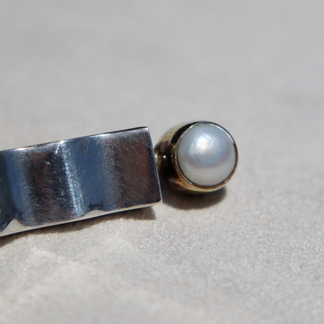 Postmodern Gemstone + Pearl Brooch