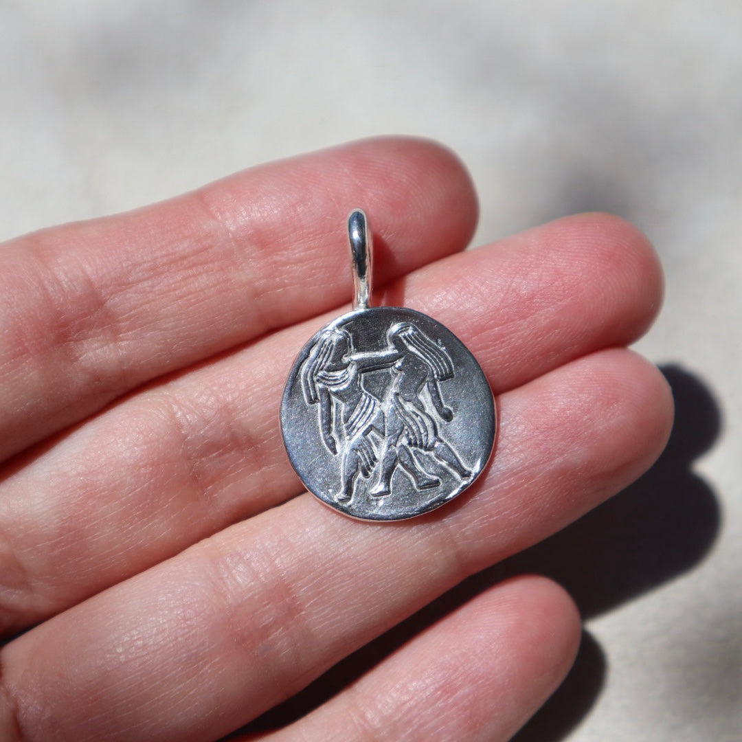 Handmade Sterling Silver Gemini Pendant