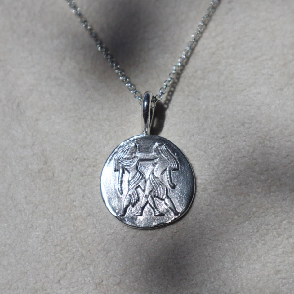Handmade Sterling Silver Gemini Pendant