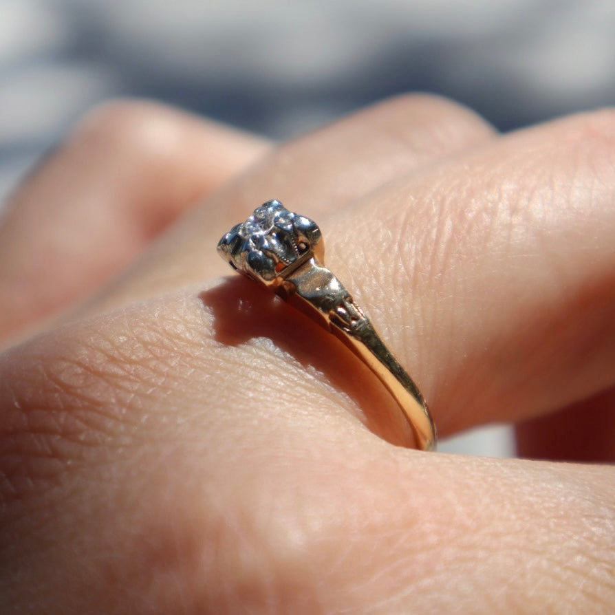 14k Gold Art Deco Diamond Ring