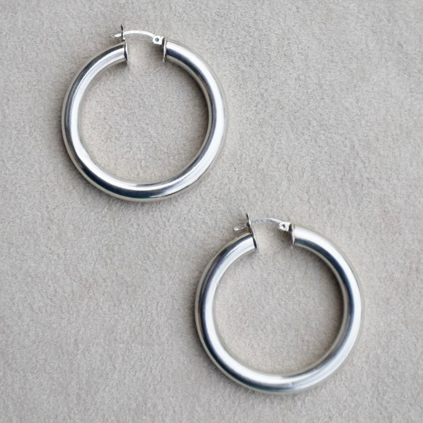 Classic Silver Hoops