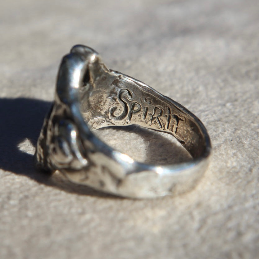 Sterling Horseshoe + Heart Signet Ring