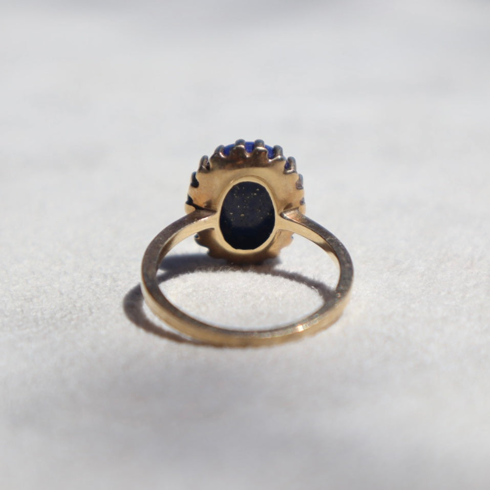 Mid Century Lapis Lazuli Gold Ring