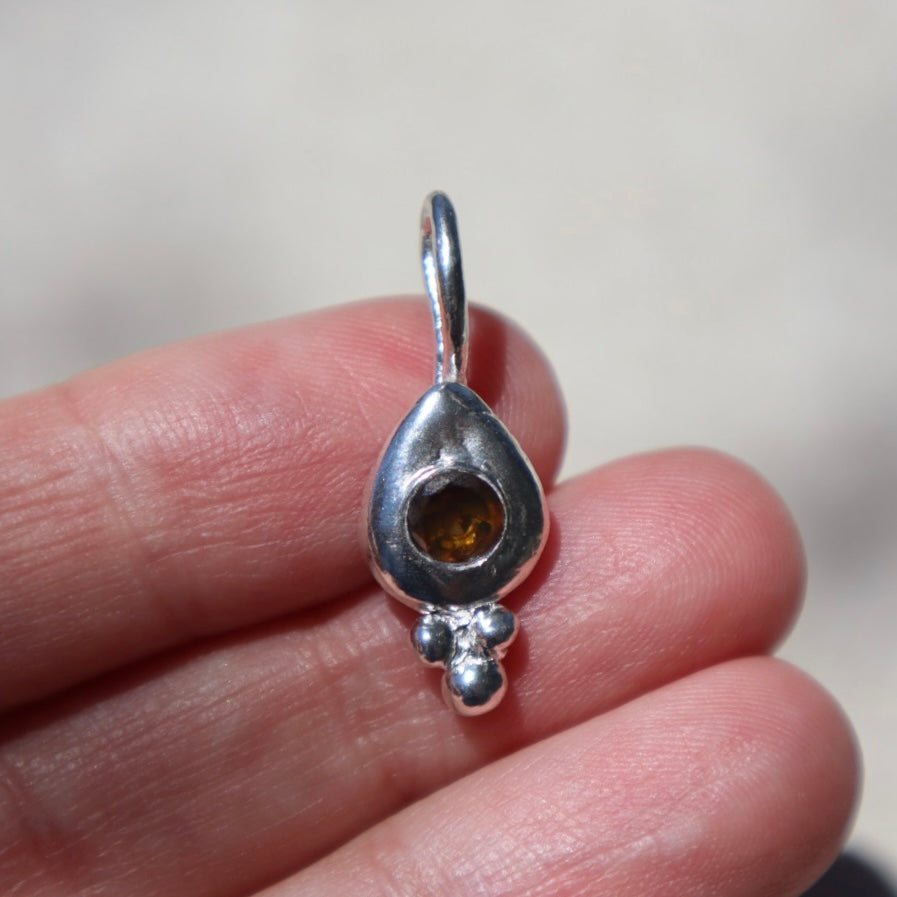 Handmade Freeform Heat Treated Peridot Pendant