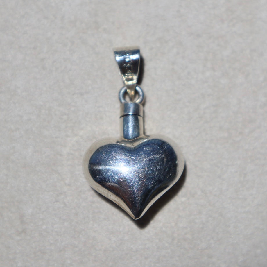 Sterling Silver Puffy Heart Vial Pendants