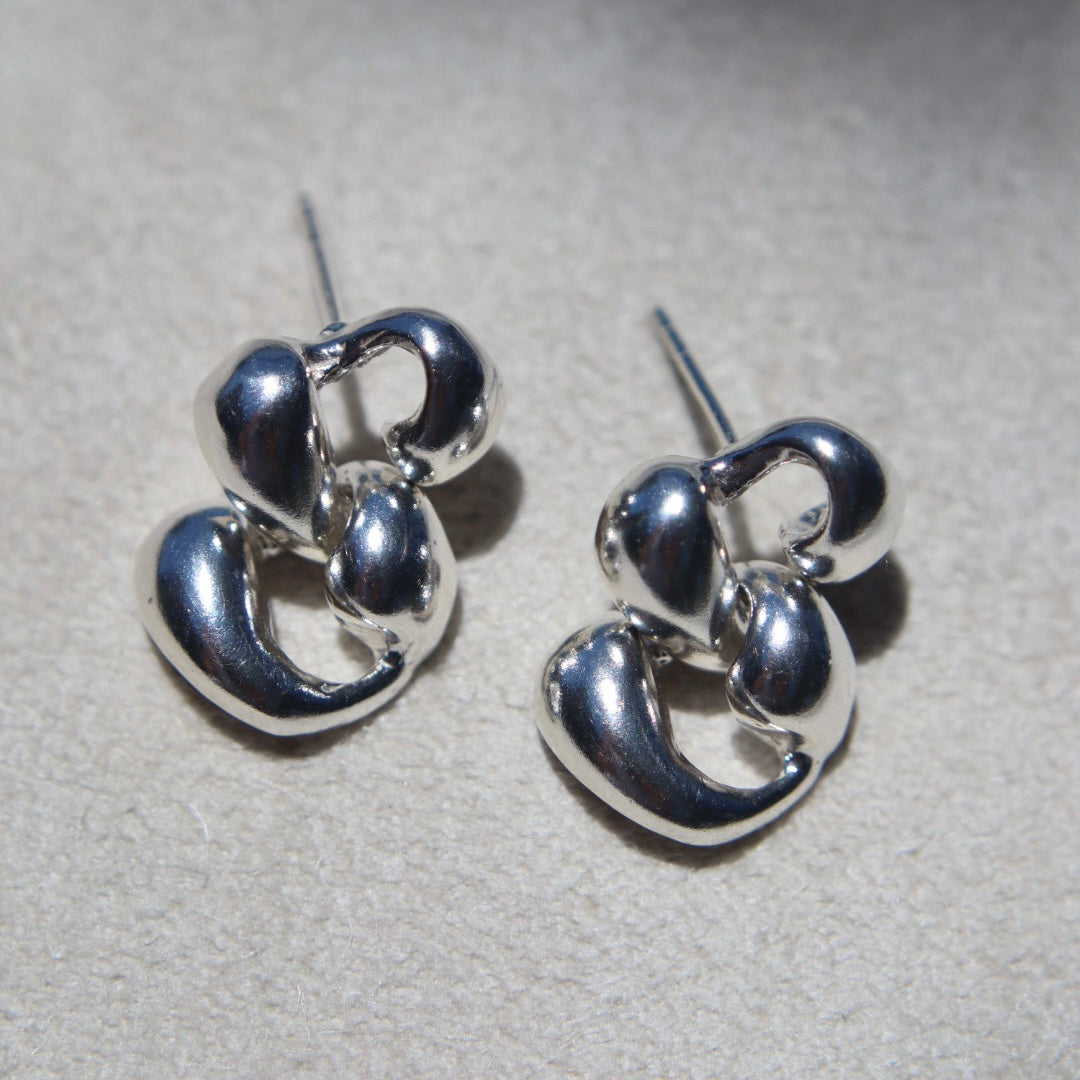 Modern Abstract Heart Earrings