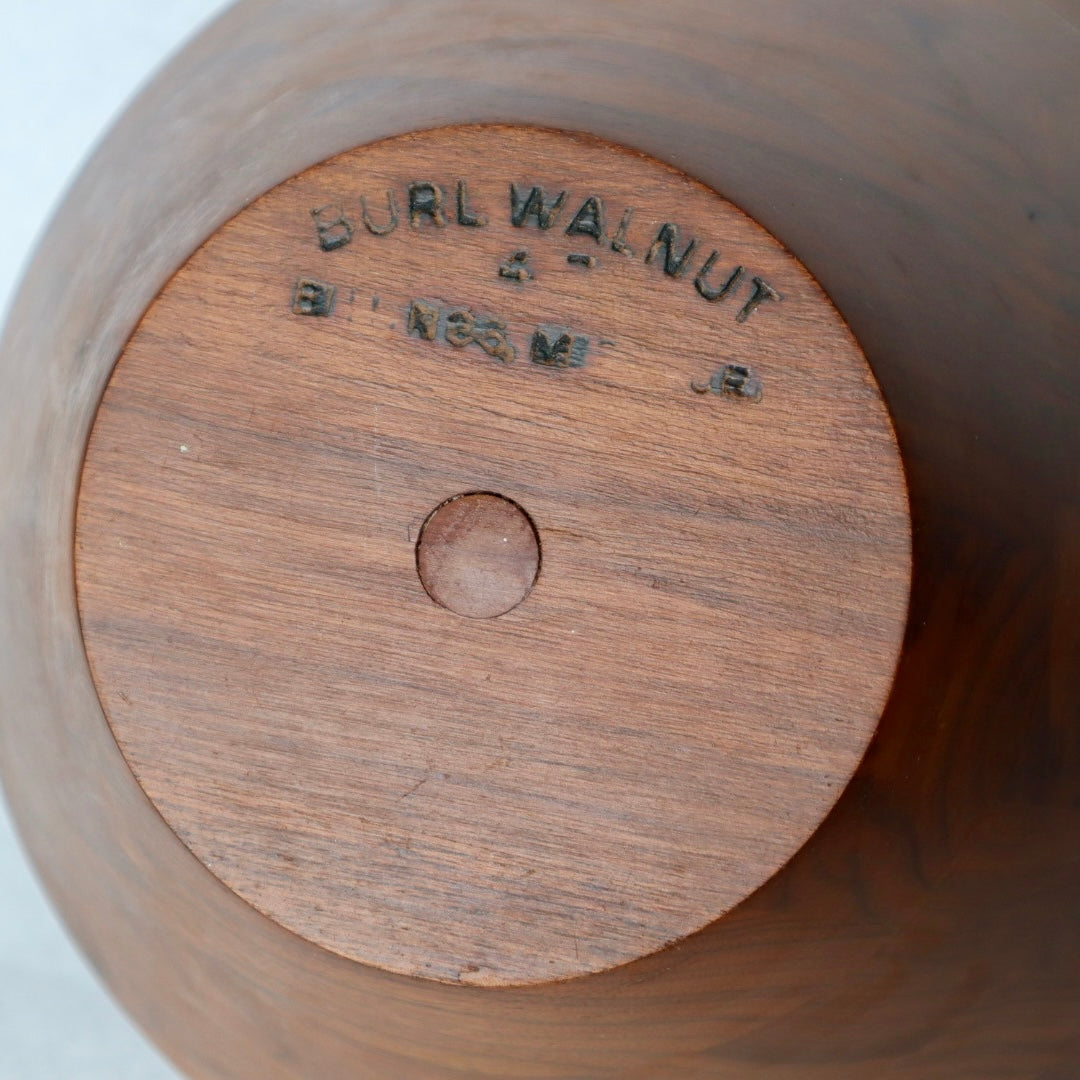 Burl Walnut Serving Bowl + Utensils