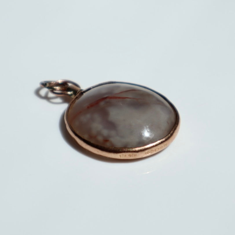 Antique Rose Gold + Purple Banded Agate Pendant