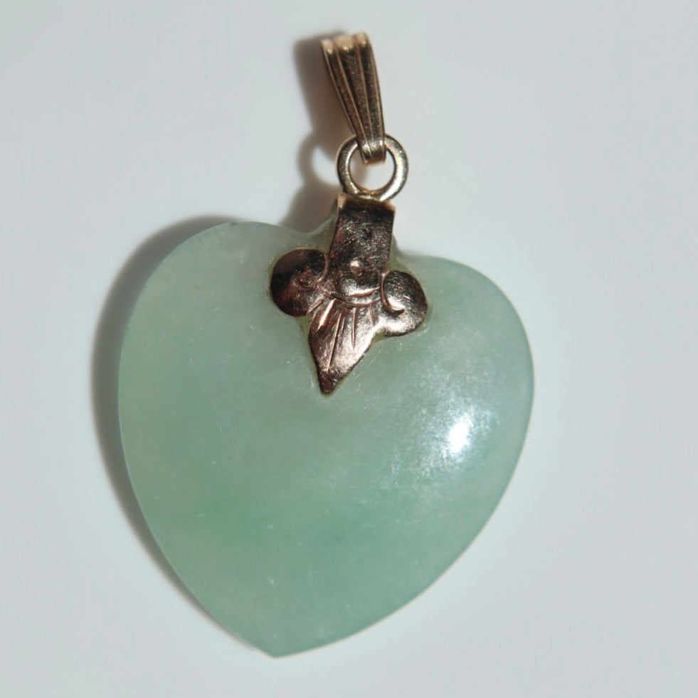Large Gold + Jade Heart Pendant