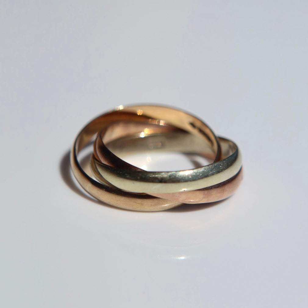 Vintage 9k Gold Trinity Ring