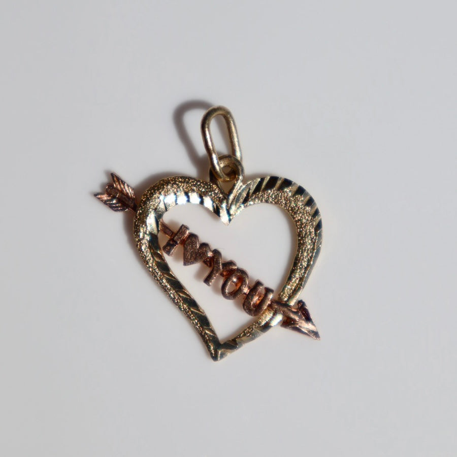Two-Tone I Love You Heart Charm
