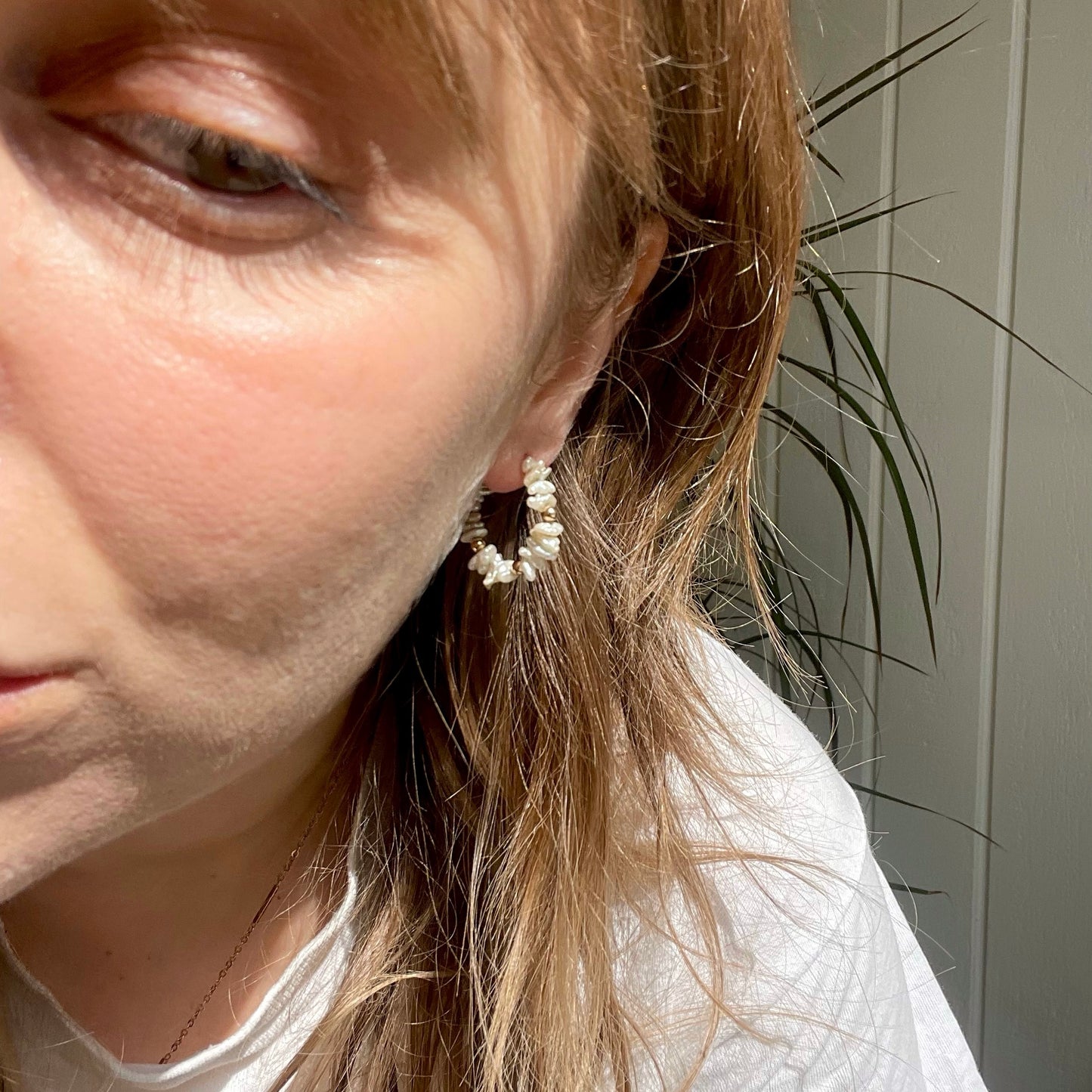 Freshwater Pearl Hoops