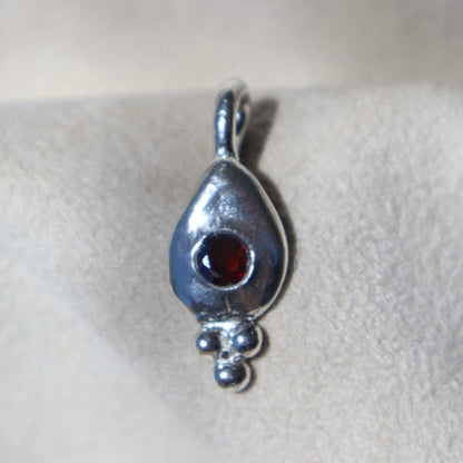 Freeform Garnet Teardrop Pendant