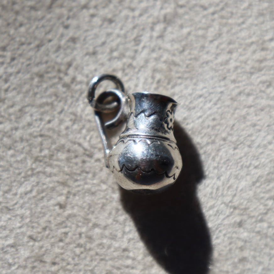Sterling Silver Etched Pitcher Pendant