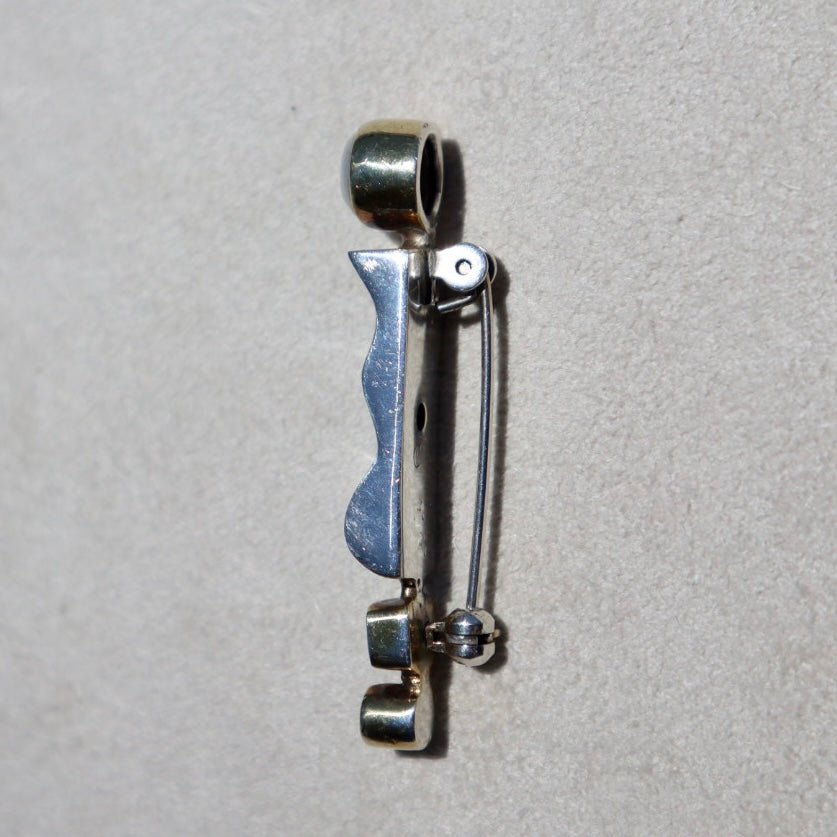 Postmodern Gemstone + Pearl Brooch