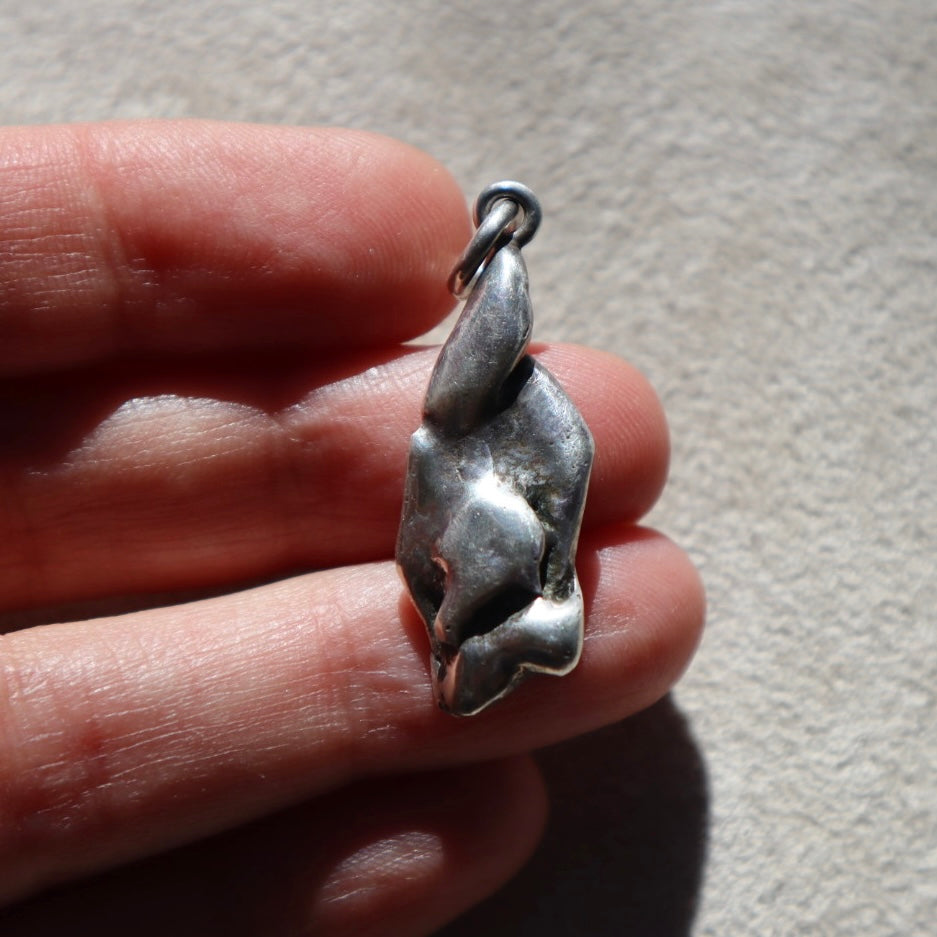 Brutalist Sterling Silver Nugget Pendant