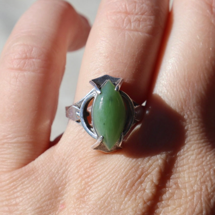 Art Deco Style Nephrite Ring