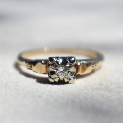 14k Gold Art Deco Diamond Ring