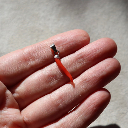 Italian Sterling + Coral Cornicello Pendant