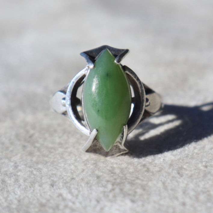 Art Deco Style Nephrite Ring