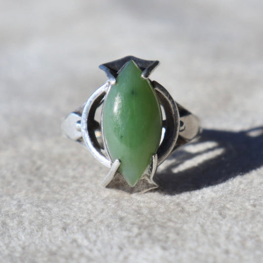 Art Deco Style Nephrite Ring