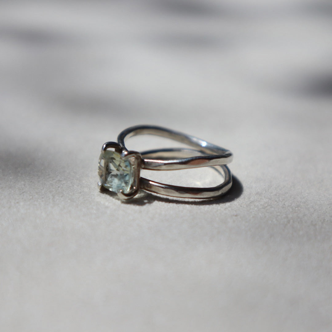 Modernist Prasiolite Ring