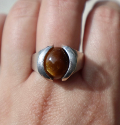 Modernist Tiger’s Eye Marble Ring