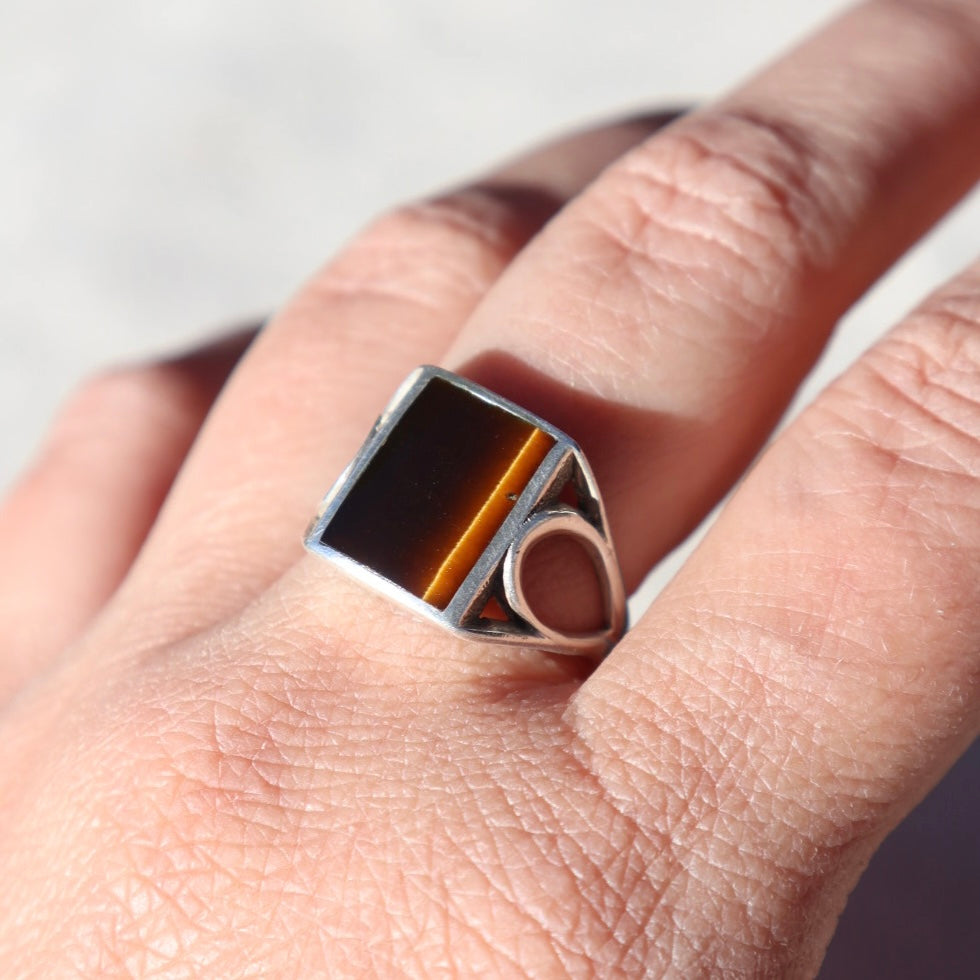 Tiger’s Eye Signet Style Ring