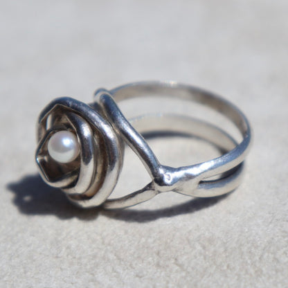 Nested Pearl Sterling Silver Ring