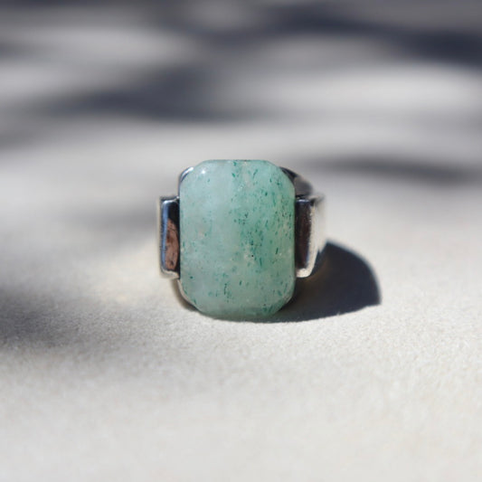 Art Deco Style Jade Ring