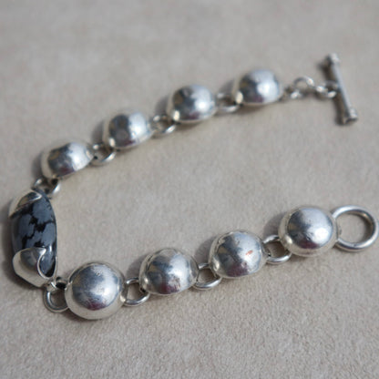 Sterling Taxco Snowflake Jasper Bracelet