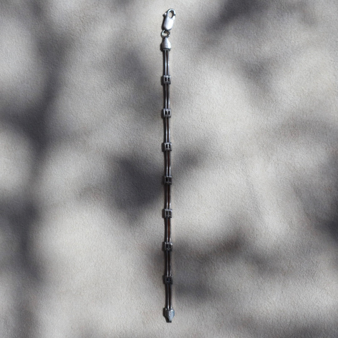 Sterling Silver Minimalist Bar Link Bracelet