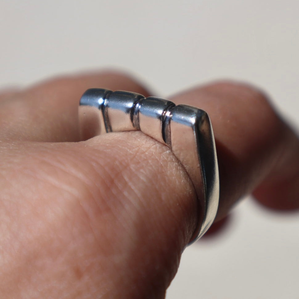 Modern Silver Stacker Ring